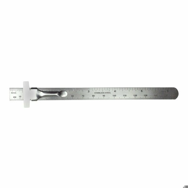 Excel Blades 6 in. Mini Stainless Steel Ruler with Pocket Clip 55677IND